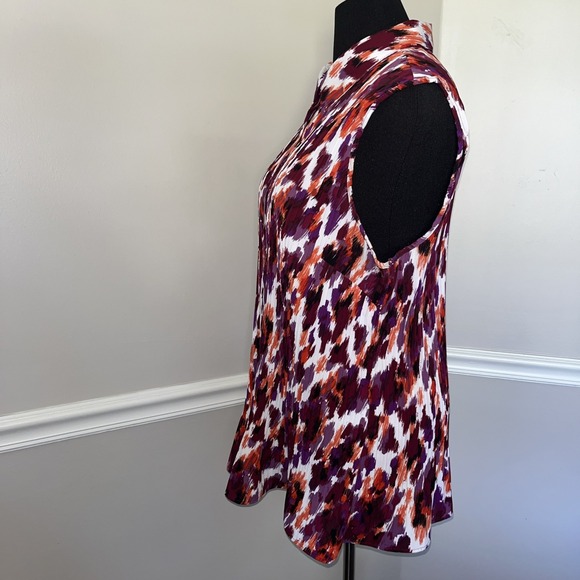 Maggie Barnes Top Women's Sleeveless Button Up Tunic Purple 3X 26/28W‎ - Picture 5 of 8